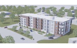 The plans for the construction of a 4-storey, 40-unit cooperative housing building for 40 Boulevard de la Technologie. Photo: Courtesy