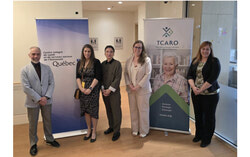 During a press conference with Dr. Marc Bilodeau, Isabelle Léger, Dr. Brigitte Pinard, Dr. Camille Paquette and Patricia Gougeon, officials unveiled a major report urging coordinated efforts across Outaouais to address the pressing health and social needs of its growing senior population. Photo: Tashi Farmilo