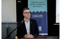 The mayor of Chelsea, Pierre Guénard, reveals the demonym chosen by the people of Chelsea. Photo: Christian Rochefort