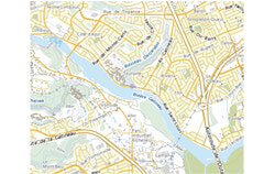 Légende photo : Carte montrant l’emplacement du ruisseau Desjardins à Gatineau. Crédit photo : Capture d’écran