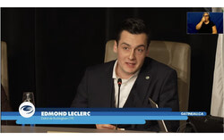Edmond Leclerc, Buckingham City Councillor and Chair of the STO, at the City Council meeting (November 25). Photo: Screenshot