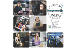 Sept entrepreneurs émergents ont lancé de nouvelles entreprises à Gatineau avec le soutien du CJE de l'Outaouais, célébrés lors de l'événement « Cuvée des entrepreneurs » de cette année, qui met en valeur l'innovation des jeunes de la région. Photo : Courtoisie
