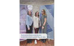 Clinique SSMT and Bien Chez Soi Outaouais have partnered to improve access to coordinated home care services in the region, with leadership from Sandra Beauchamp, franchise president of Bien Chez Soi, Françoise Houle, co-owner and executive director of Clinique SSMT, and Josiane Rochon, franchise owner of Bien Chez Soi; Marie Josée Cadieux, from the Hull branch of Bien Chez Soi, was absent from the photo. Photo: Courtesy