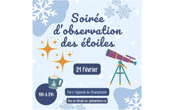 Affiche : Soirée d’observation des étoiles (22 janvier 2026). Photo : Gracieuseté de la Corporation plein air de la Lièvre