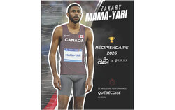 Middle-distance runner Zakary Mama-Yari is balancing a master's degree in mechanical engineering with a world-ranked 800-metre career and received his fourth TREK scholarship from the Aléo Foundation. Photo: Courtesy