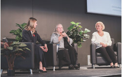 From left to right: Maude Marquis Bissonnette, Mayor of Gatineau, Murielle Laberge, Co-President and Rector of UQO, Josée Lusignan, President of the company Good4.Global and the pan-Canadian organization Cercle d’envol, at the launch of the independent initiative Partenariat Climat Outaouais. Photo: Facebook page UQO - Université du Québec en Outaouais