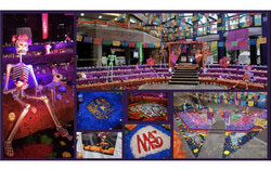 Aperçu de l’autel, des décorations et des activités à la Maison du citoyen lors du jour des Morts 2023. Crédit photo : UNAM Canada