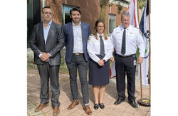 The City of Gatineau, in partnership with Cégep de l'Outaouais, is launching a free training program to address a shortage of fire prevention officers and meet the city's growing safety needs. From left to right: Mr. Steve Douville, Director of Continuing Education and Business Services for Cégep de l'Outaouais, Mr. Steve Brabant, Director General of Cégep de l'Outaouais, Ms. Sophie Bourgeois, Division Chief of Prevention for the SSIG, and Mr. Denis Doucet, Director of the SSIG. Photo: Courtesy of the City of Gatineau