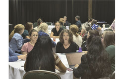
Action Santé Outaouais and the Assemblée des Groupes de Femmes d’Interventions Régionales (AGIR) partnered to put together a panel and consultation concerning women’s health in the Outaouais. The hour-long panel, featuring experts Dr. Ruth Vander Stelt, Marie-Eve Fournier and Patricia LaRue, was followed by a short Q&A session and a workshop/consultation activity. The statistics and findings pulled from this event will be featured in a report that will be available in 2025. Photo: Djeneba Dosso